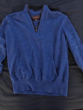 Blue Quarter-Zip Men's Sweater